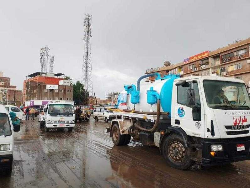 انتشار معدات شفط مياه الأمطار بالقليوبية